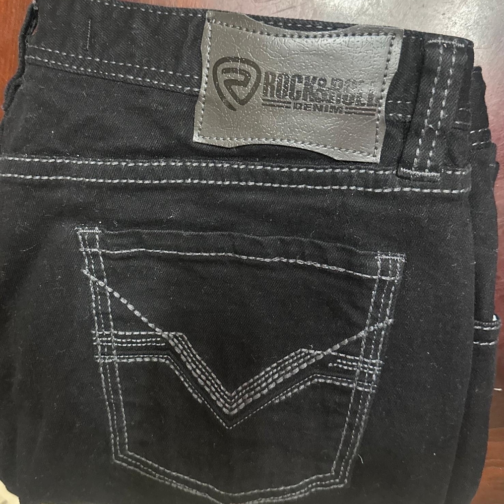 Rock & Roll Denim Revolver Straight Men's  Slim Straight Black Jeans